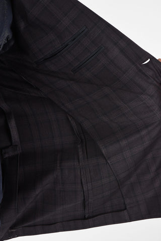 CC COLLECTION tartan drop 6R side vents 2-button blazer