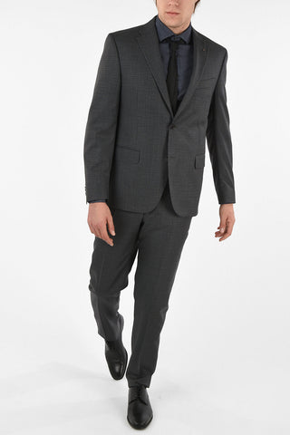 CC COLLECTION side vents gingham check drop 7R 2-button suit