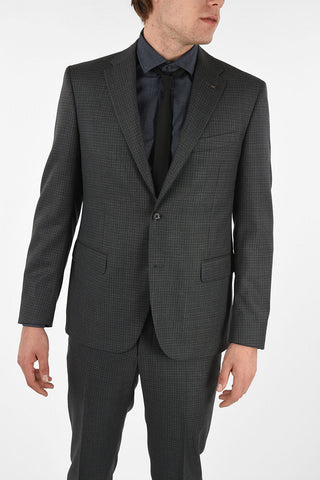 CC COLLECTION side vents gingham check drop 7R 2-button suit