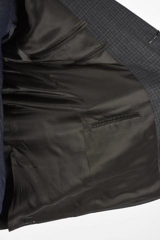 CC COLLECTION side vents gingham check drop 7R 2-button suit