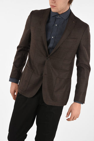 CC COLLECTION check cashmere drop 6R RIGHT blazer