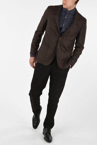 CC COLLECTION check cashmere drop 6R RIGHT blazer