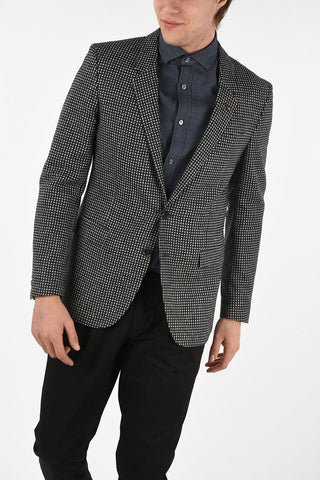 CC COLLECTION check drop 8R center vent 2-button RE blazer
