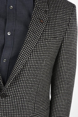 CC COLLECTION check drop 8R center vent 2-button RE blazer