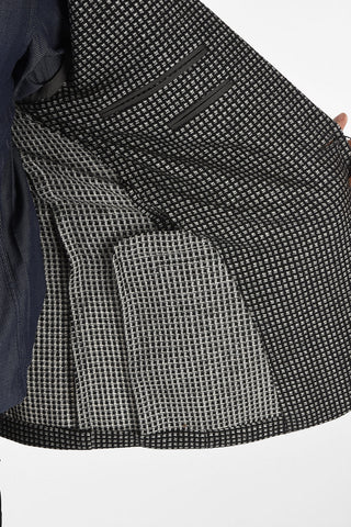 CC COLLECTION check drop 8R center vent 2-button RE blazer