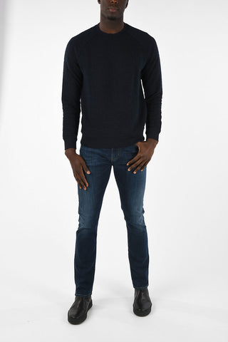 ARMANI JEANS All Over Logo Crew-neck Sweatshirt