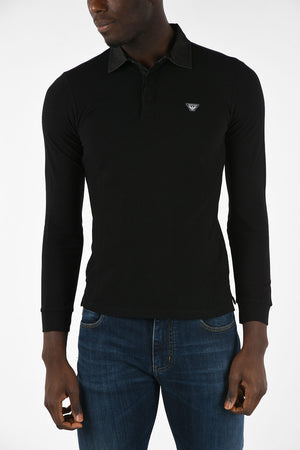 ARMANI JEANS Pique Long Sleeve Polo