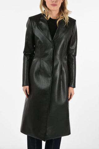 Cappotto con Abbottonatura Nascosta in Cotone Spalmato
