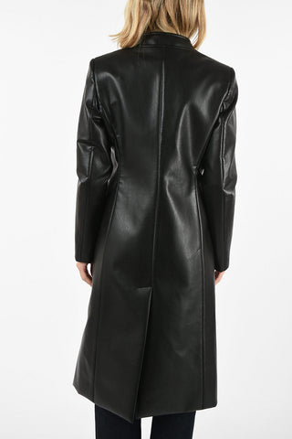 Cappotto con Abbottonatura Nascosta in Cotone Spalmato