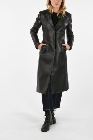 Cappotto con Abbottonatura Nascosta in Cotone Spalmato