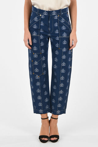 Pantalone Cargo con Stampa Monogram