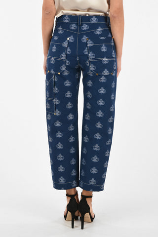 Pantalone Cargo con Stampa Monogram