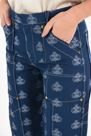 Pantalone Cargo con Stampa Monogram