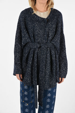 SEEBY One Button Oversized Cardigan With Belt