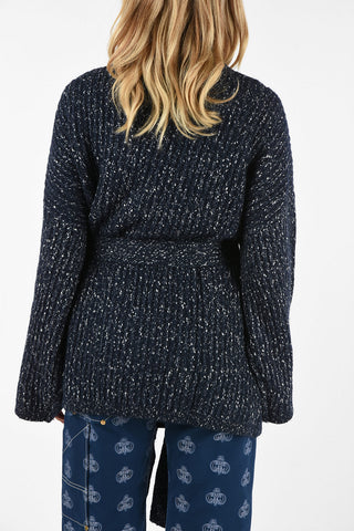 SEEBY One Button Oversized Cardigan With Belt