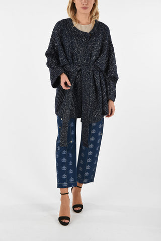SEEBY One Button Oversized Cardigan With Belt