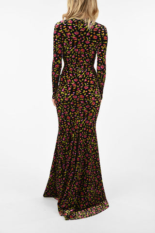 Floral Printed Floor Dress