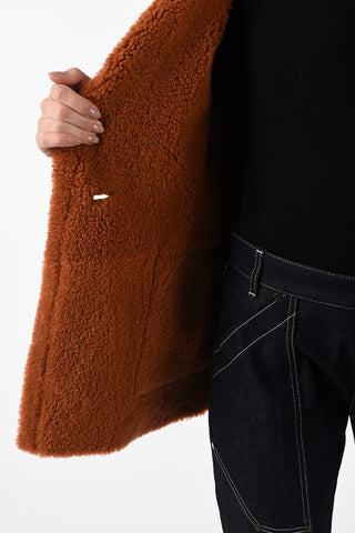 1-Button Sleeveless Shearling Jacket