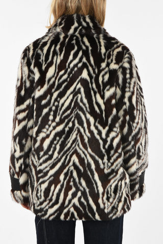 Zebra Printed Faux Fur LAMENTARE Kaban