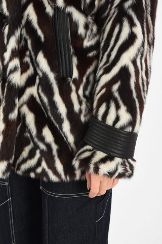 Zebra Printed Faux Fur LAMENTARE Kaban