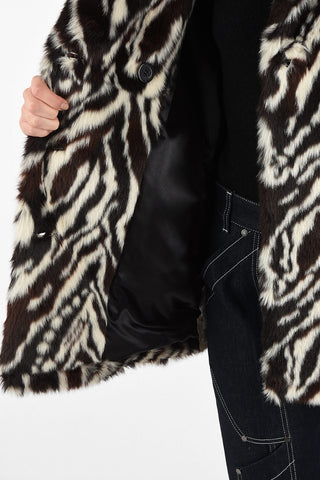 Zebra Printed Faux Fur LAMENTARE Kaban
