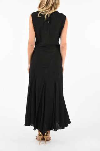 Sleeveless Dress With Velvet Inserts