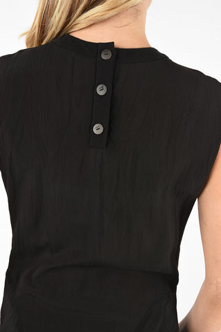 Sleeveless Dress With Velvet Inserts
