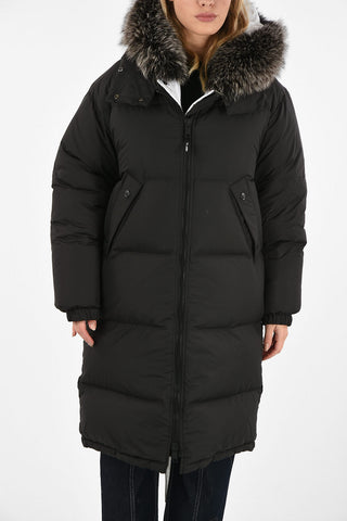 ARMY Double Down Jacket with Fox Fur Hood Trimming