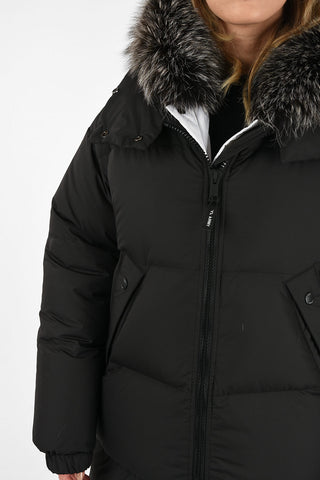ARMY Double Down Jacket with Fox Fur Hood Trimming