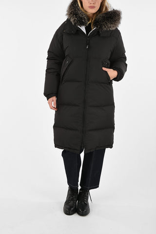 ARMY Double Down Jacket with Fox Fur Hood Trimming