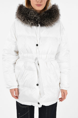 ARMY Double Down Jacket with Fox Fur Hood Trimming