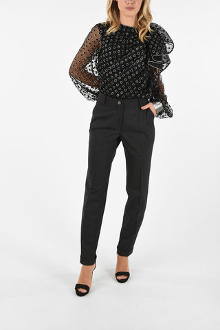 Pantaloni in Lana Stretch TERRY con Risvolto alla Caviglia