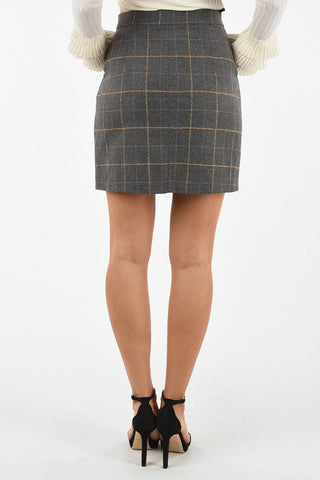 Minigonna Plaid con Tasche