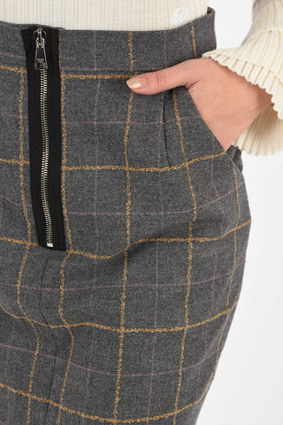 Minigonna Plaid con Tasche
