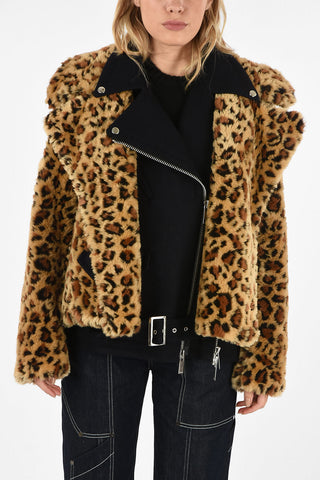 Animal Printed Faux Fur Jacket
