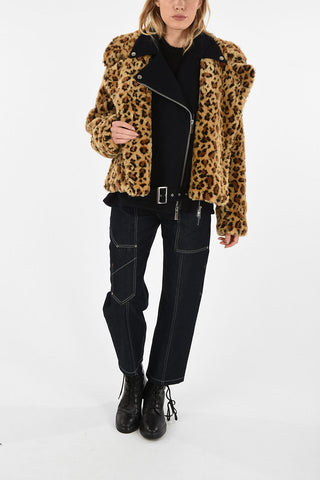 Animal Printed Faux Fur Jacket
