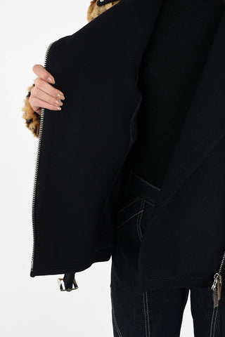 Animal Printed Faux Fur Jacket