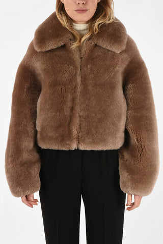 Cropped Shearling Jacket TEDDY with Pockets