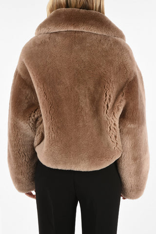 Cropped Shearling Jacket TEDDY with Pockets
