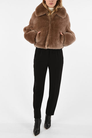 Cropped Shearling Jacket TEDDY with Pockets
