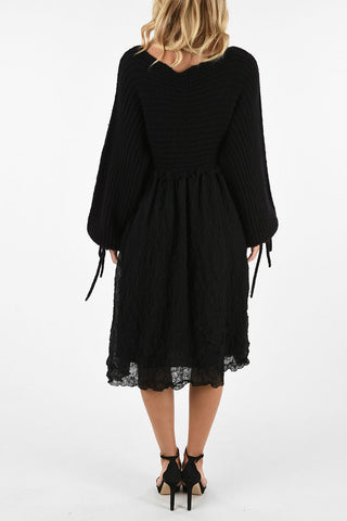Knit Midi Dress with Pocket