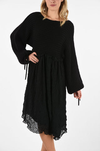 Knit Midi Dress with Pocket