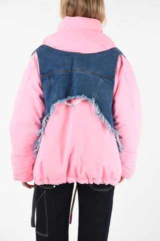 Down Jacket with Removable Denim Vest