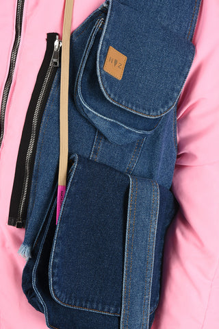 Down Jacket with Removable Denim Vest