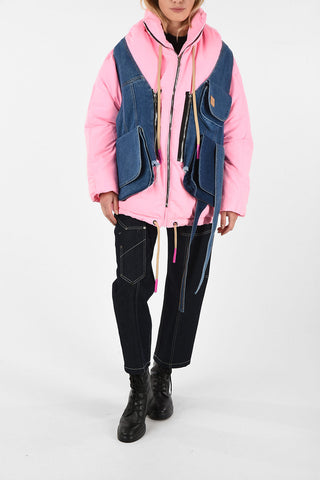 Down Jacket with Removable Denim Vest