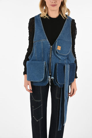 Down Jacket with Removable Denim Vest