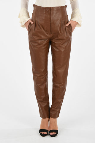 Lamb Leather Slim Fit Pants