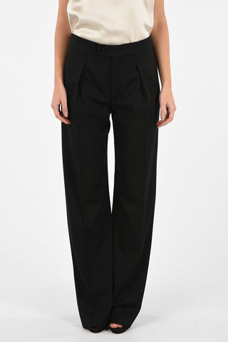 Mid-rise single pleat Palazzo Pants