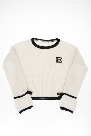cable knit crew-neck sweater