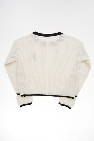 cable knit crew-neck sweater